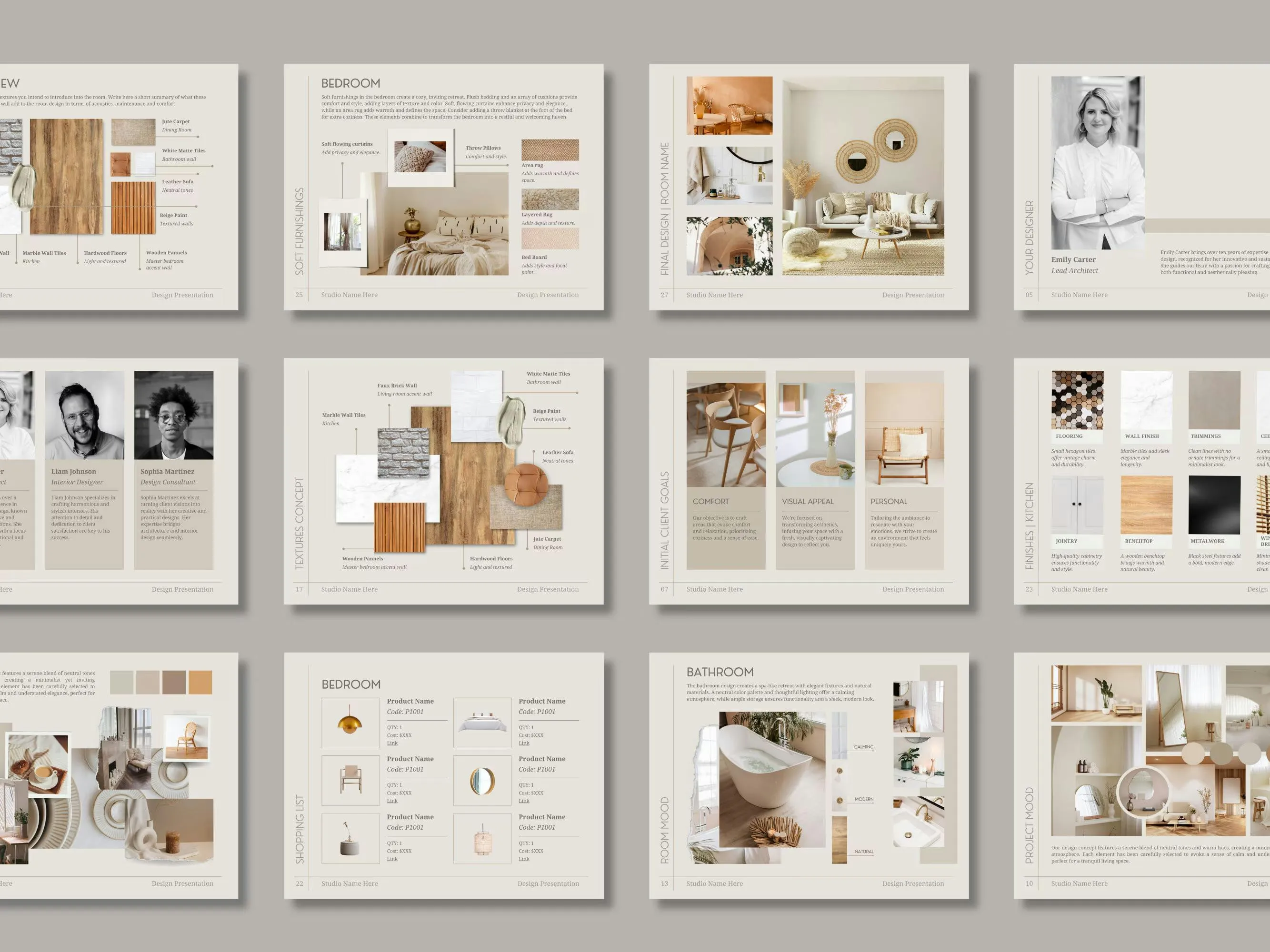 Interior designer reviewing residential plans and materials